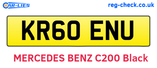 KR60ENU are the vehicle registration plates.