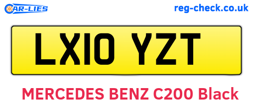 LX10YZT are the vehicle registration plates.