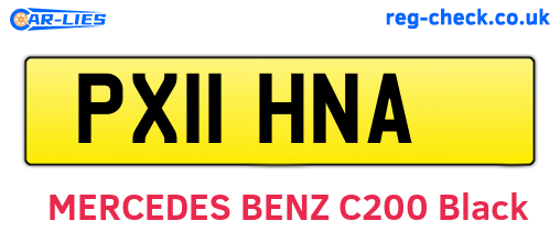 PX11HNA are the vehicle registration plates.
