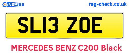 SL13ZOE are the vehicle registration plates.