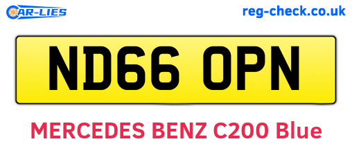 ND66OPN are the vehicle registration plates.