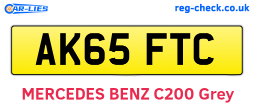 AK65FTC are the vehicle registration plates.