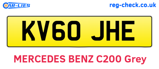 KV60JHE are the vehicle registration plates.