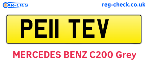 PE11TEV are the vehicle registration plates.
