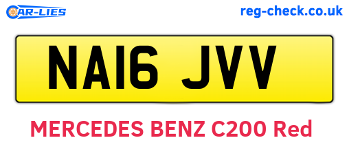 NA16JVV are the vehicle registration plates.