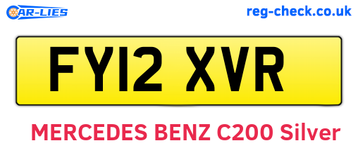 FY12XVR are the vehicle registration plates.