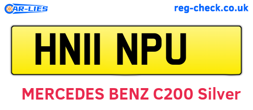 HN11NPU are the vehicle registration plates.