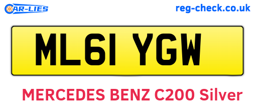 ML61YGW are the vehicle registration plates.