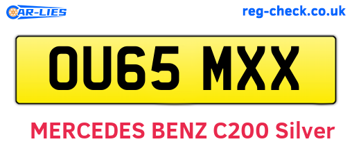 OU65MXX are the vehicle registration plates.