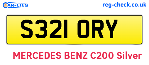 S321ORY are the vehicle registration plates.