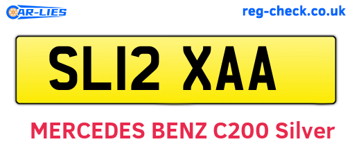 SL12XAA are the vehicle registration plates.