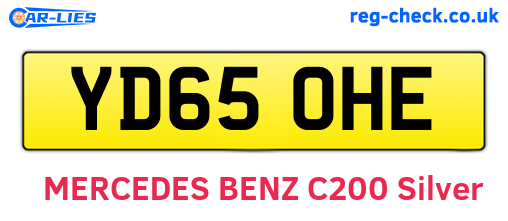 YD65OHE are the vehicle registration plates.