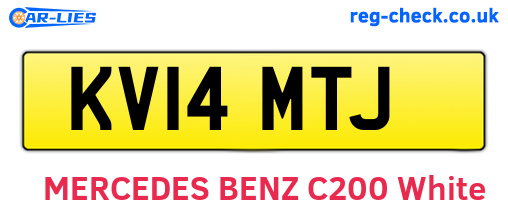 KV14MTJ are the vehicle registration plates.