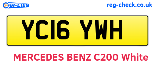YC16YWH are the vehicle registration plates.