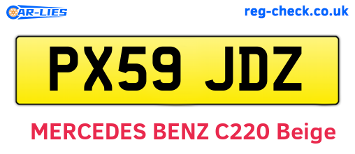 PX59JDZ are the vehicle registration plates.