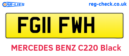 FG11FWH are the vehicle registration plates.