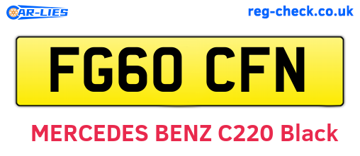 FG60CFN are the vehicle registration plates.