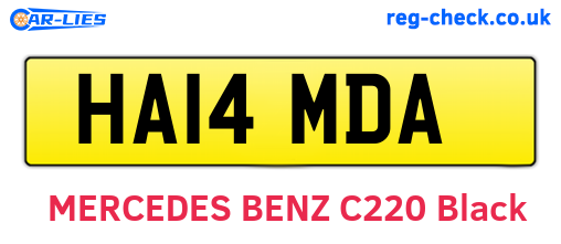 HA14MDA are the vehicle registration plates.