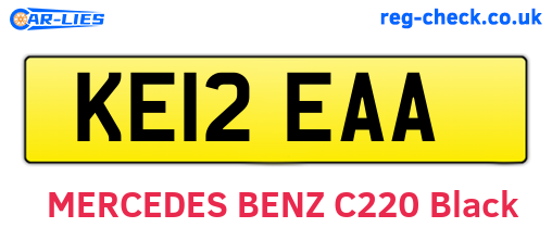 KE12EAA are the vehicle registration plates.