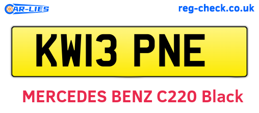 KW13PNE are the vehicle registration plates.