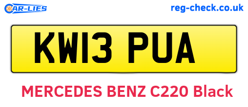 KW13PUA are the vehicle registration plates.