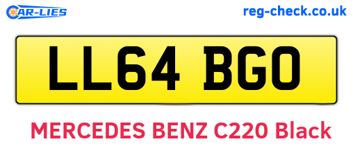 LL64BGO are the vehicle registration plates.