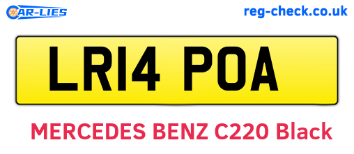 LR14POA are the vehicle registration plates.