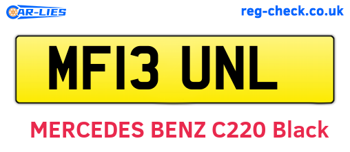 MF13UNL are the vehicle registration plates.