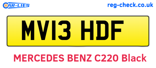 MV13HDF are the vehicle registration plates.