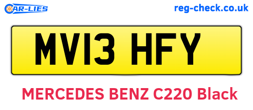 MV13HFY are the vehicle registration plates.