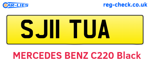 SJ11TUA are the vehicle registration plates.