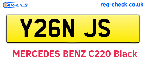 Y26NJS are the vehicle registration plates.