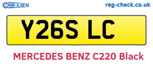 Y26SLC are the vehicle registration plates.