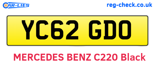 YC62GDO are the vehicle registration plates.