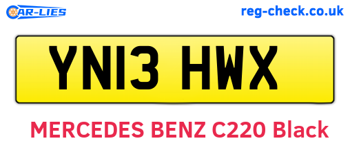 YN13HWX are the vehicle registration plates.