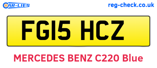 FG15HCZ are the vehicle registration plates.