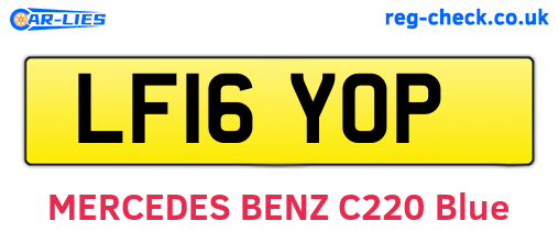 LF16YOP are the vehicle registration plates.