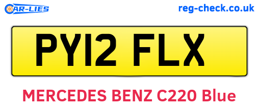 PY12FLX are the vehicle registration plates.