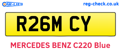 R26MCY are the vehicle registration plates.