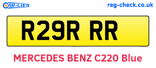 R29RRR are the vehicle registration plates.