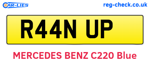 R44NUP are the vehicle registration plates.