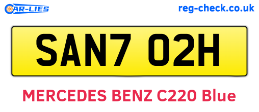 SAN702H are the vehicle registration plates.