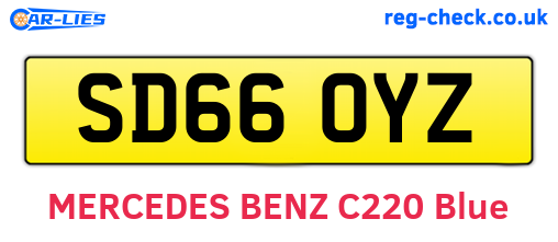SD66OYZ are the vehicle registration plates.