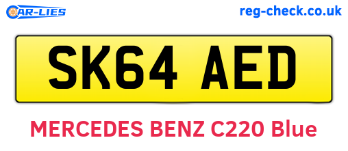 SK64AED are the vehicle registration plates.