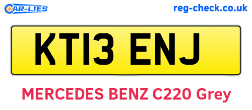 KT13ENJ are the vehicle registration plates.