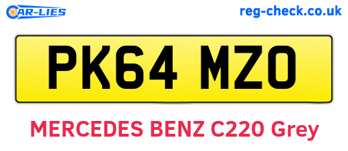 PK64MZO are the vehicle registration plates.