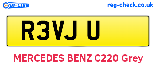 R3VJU are the vehicle registration plates.
