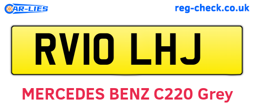 RV10LHJ are the vehicle registration plates.