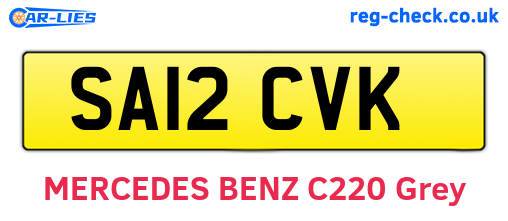 SA12CVK are the vehicle registration plates.