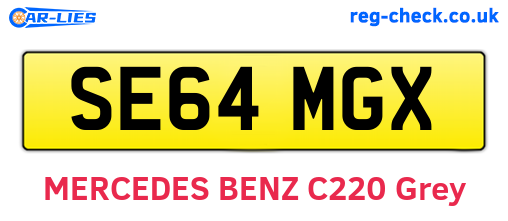 SE64MGX are the vehicle registration plates.